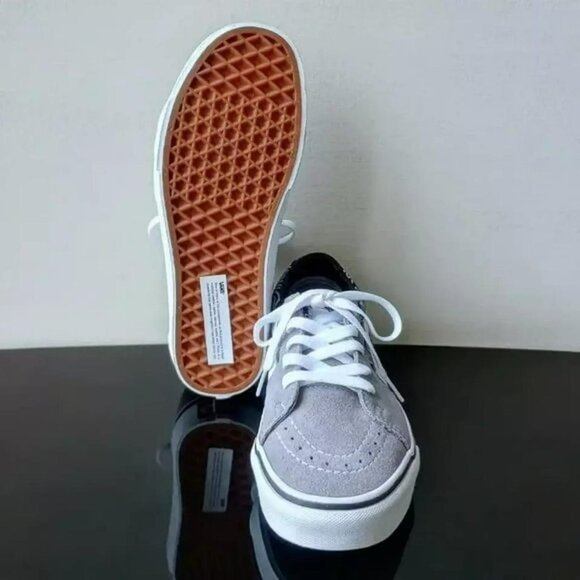 Vans Women's Sk8-Low Suede/Canvas Sneaker in Wonderful Paisley Gray/True White - Picture 11 of 12